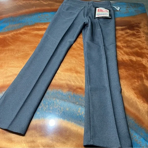Vintage LEE Riders Gray Polyester Boot JEANS Deadstock USA Made Size 33x34 NOS